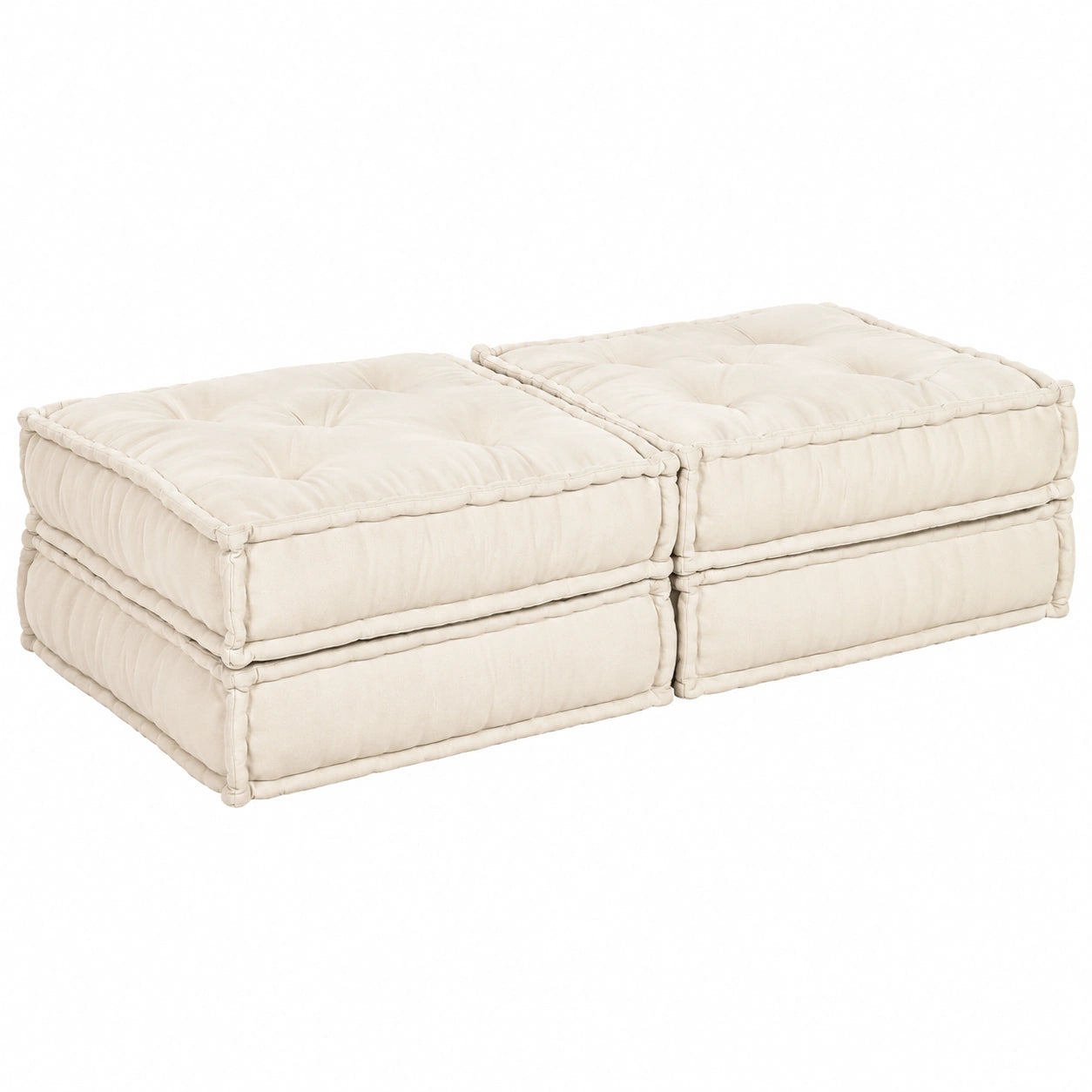 Modulares Sofa-Set 2-teilig Creme, Vielseitiges Design, Atmungsaktiv und Flexibel