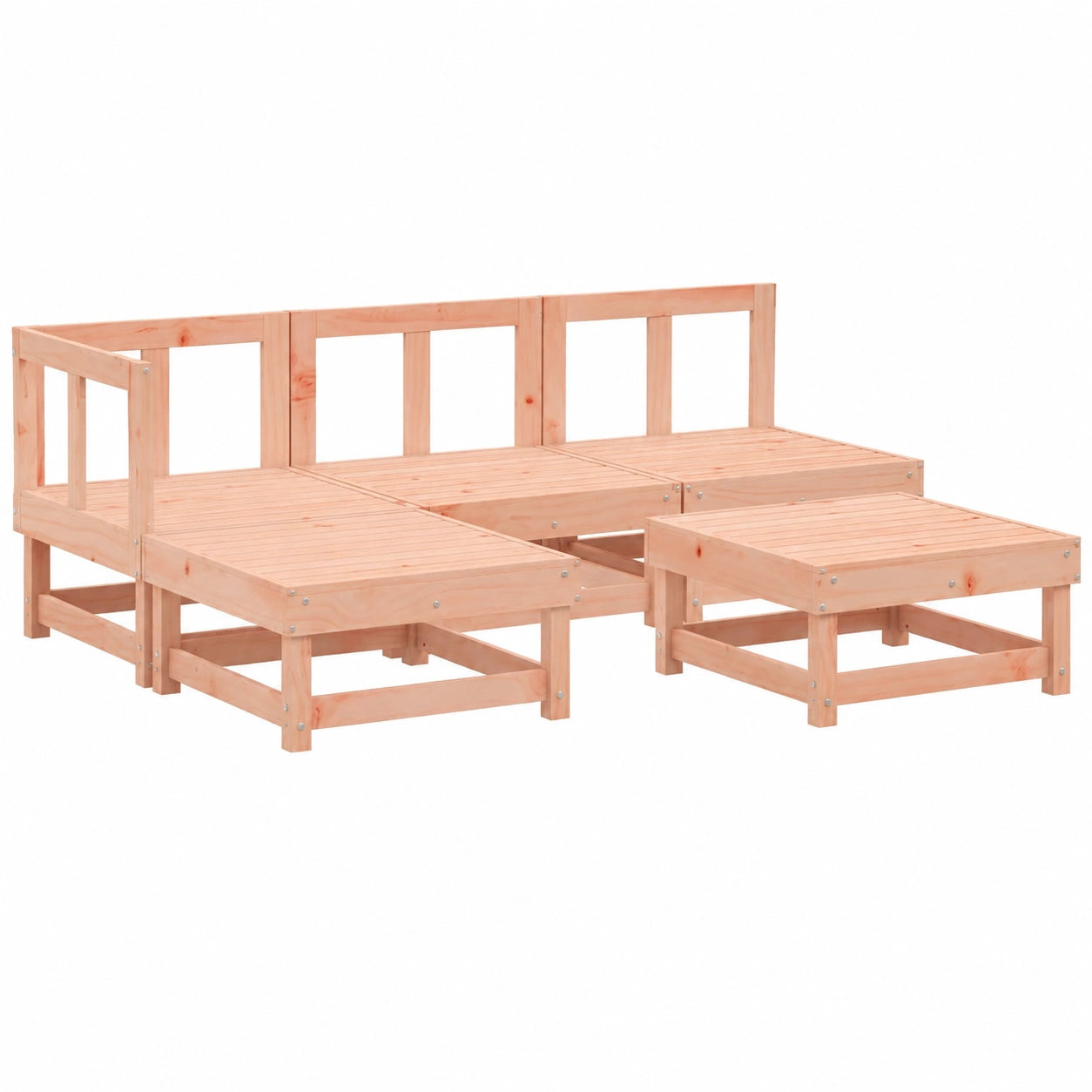 Robustes 5-tlg. Gartenlounge-Set aus Douglasienholz mit Latten-Design