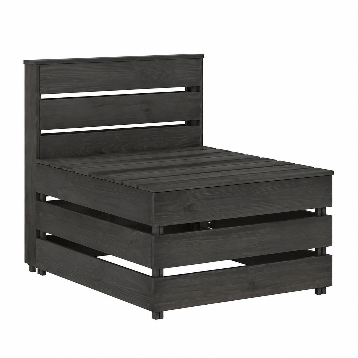 Langlebiges Outdoor-Modulsofa aus imprägniertem Kiefernholz in Grau