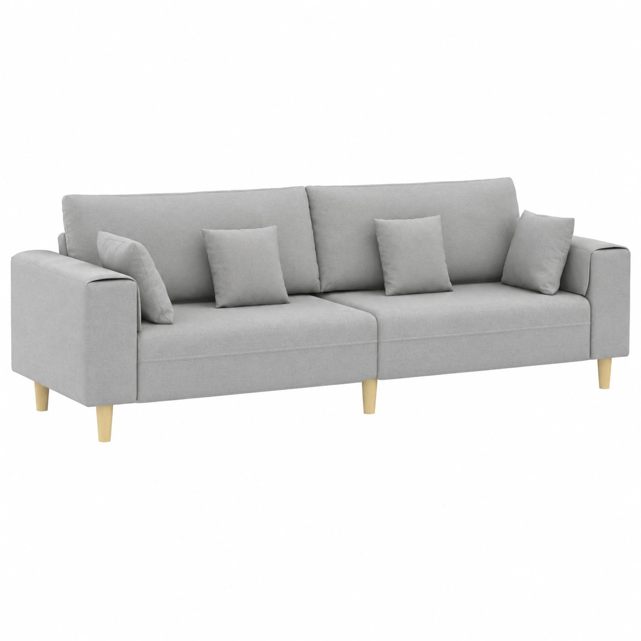 Modernes Wolkengraues Stoffsofa, 250 x 77 x 76 cm, Komfort für Ihr Zuhause