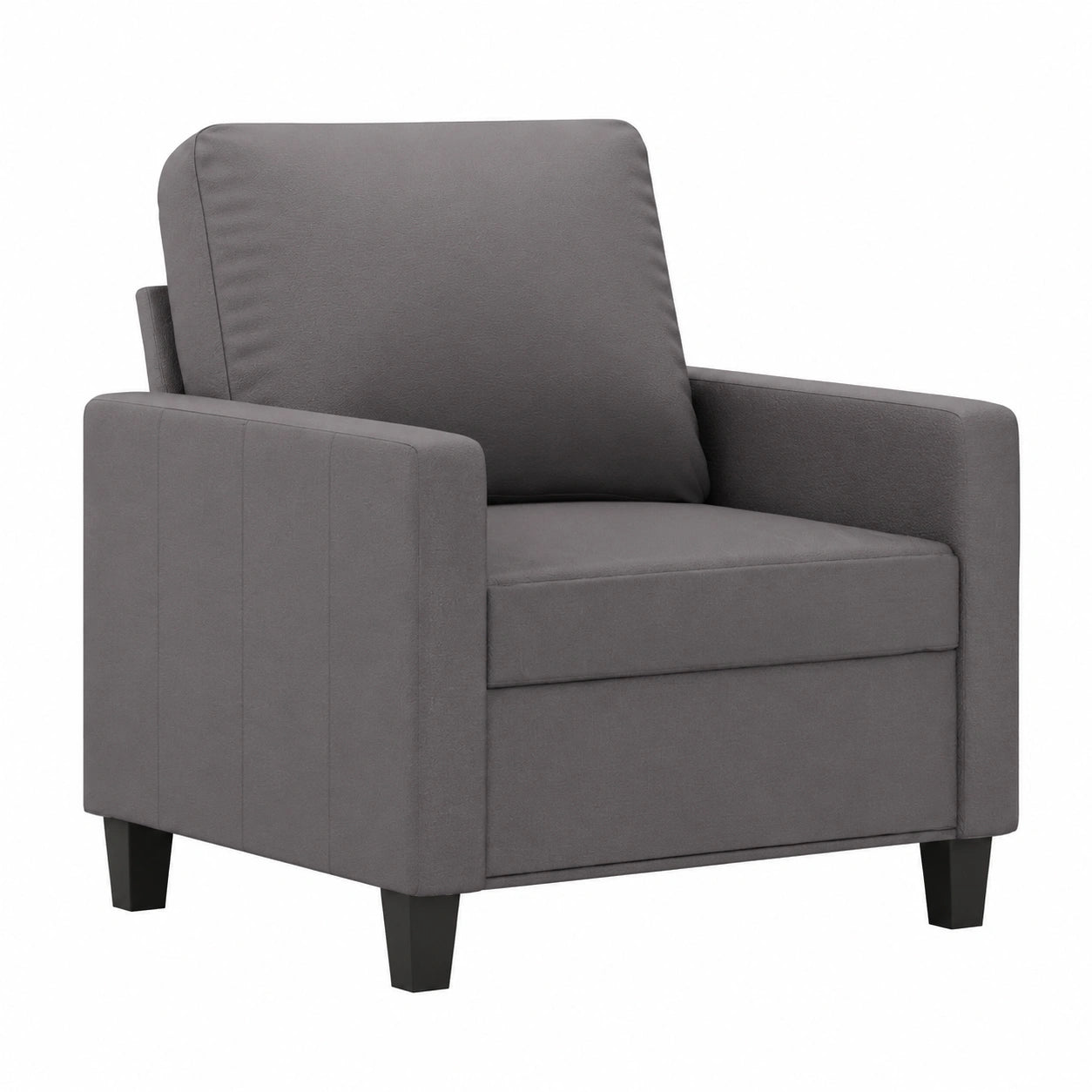 Moderner Willood Sessel aus Kunstleder, Sofa für Wohnzimmer und Gästezimmer, Grau, 60 cm