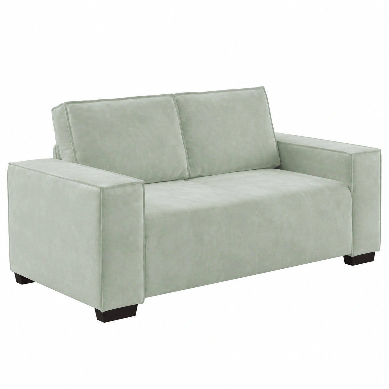 Modernes 2-Sitzer-Sofa aus Samt in Hellgrau, Ideal für Wohnzimmer, Büro oder Schlafzimmer