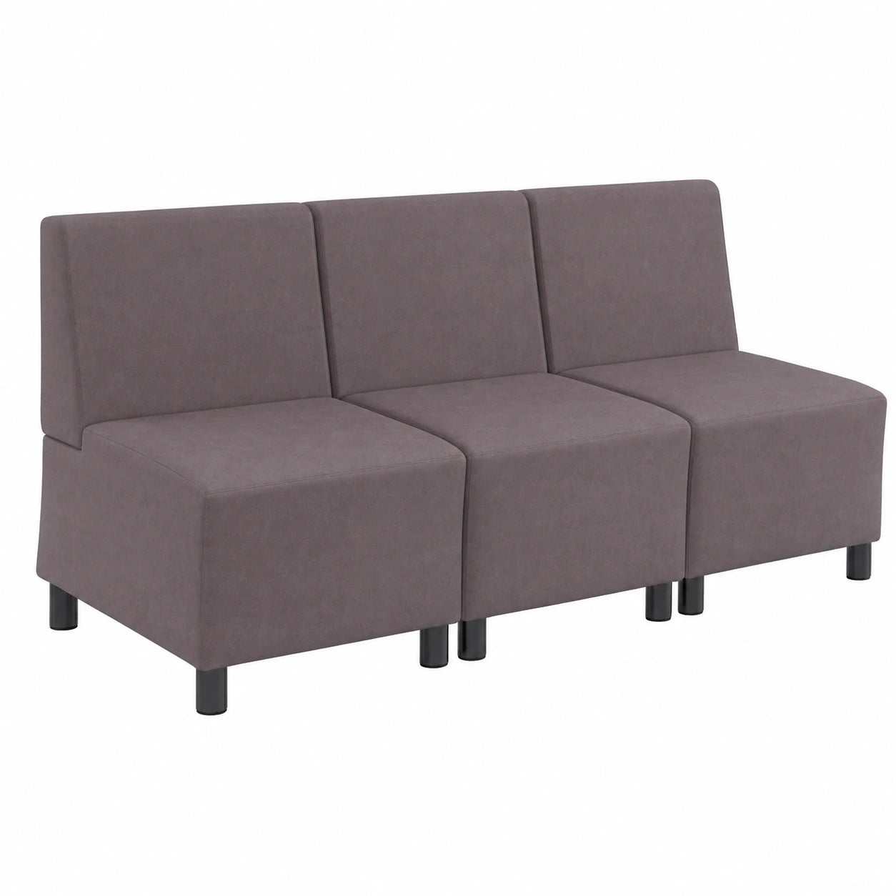 Graues modulares Kunstleder-Sofa ohne Armlehnen, 55x74x82 cm, stabiler Sperrholzrahmen, platzsparend für Wohnzimmernutzung als Sitz- und Schlafsofa