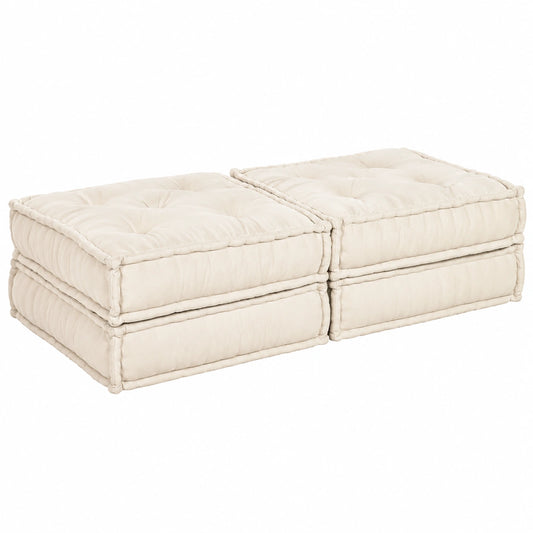 Modulares Sofa-Set 2-teilig Creme, Vielseitiges Design, Atmungsaktiv und Flexibel