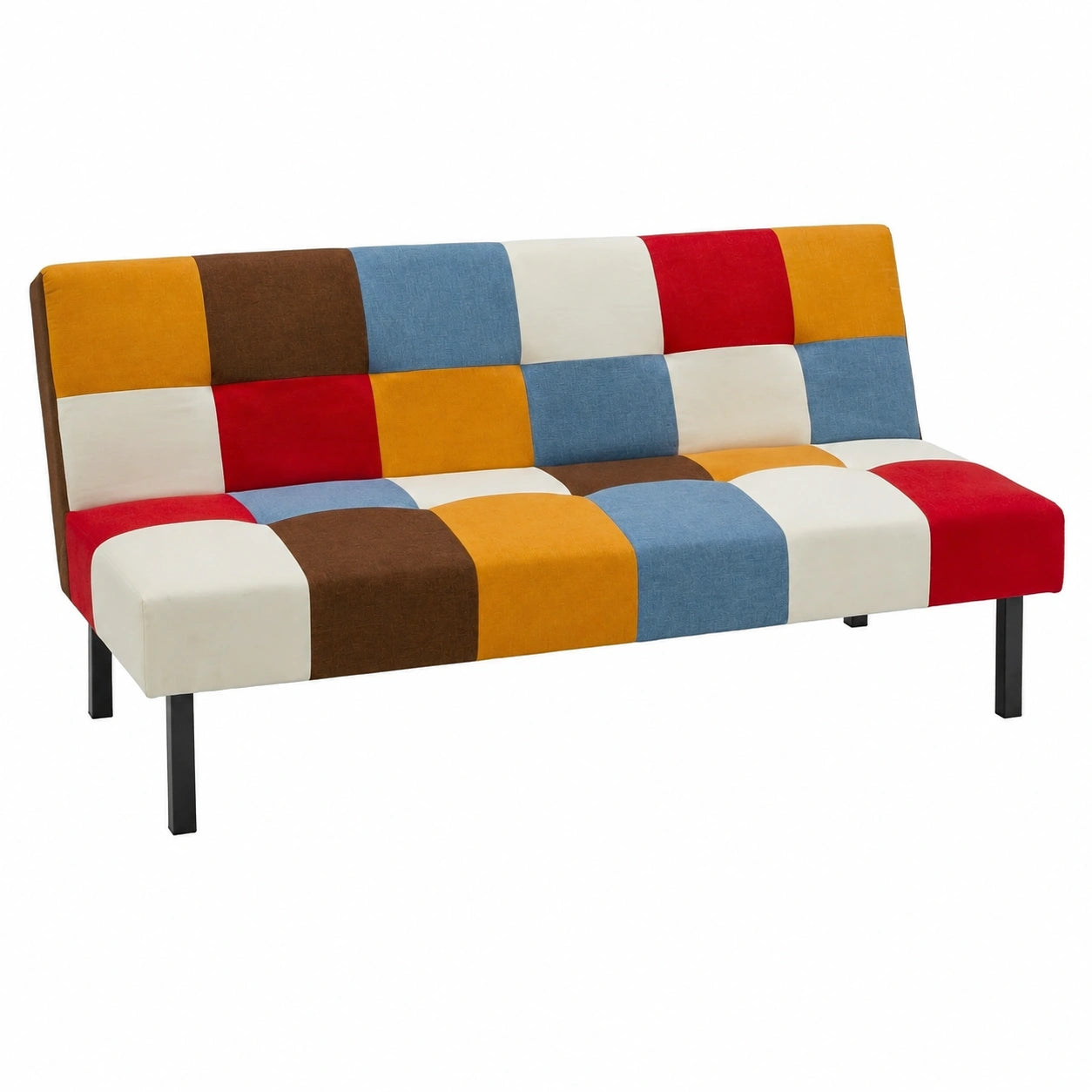 Multifunktionales Futon Schlafsofa mit Bettfunktion für kleines Wohnzimmer, mehrfarbig