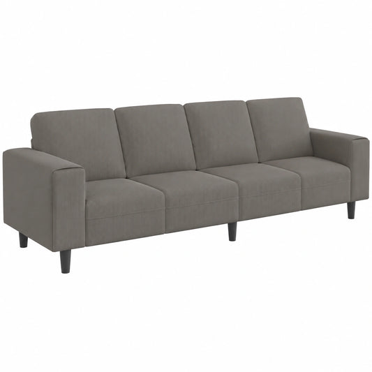 Elegantes Hellgraues Cordstoff-Sofa 250x77x76 cm