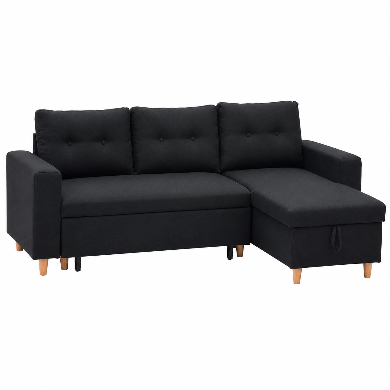 Happy Garden Ecksofa Wade 3-Sitzer, anthrazitgrau, umkehrbar mit Stauraum