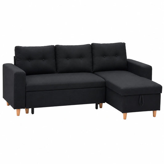 Happy Garden Ecksofa Wade 3-Sitzer, anthrazitgrau, umkehrbar mit Stauraum